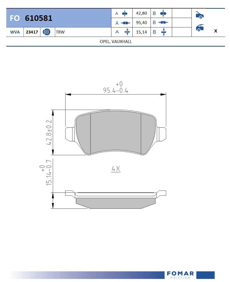 Brake Pad Set, disc brake